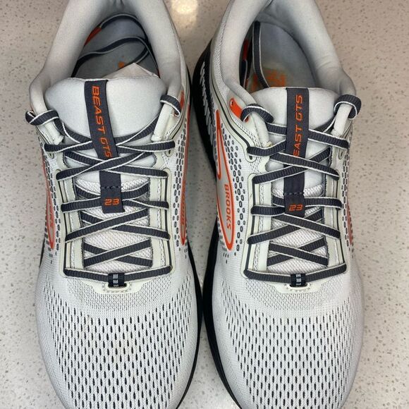 Brooks Beast GTS 23 Men’s 11.5 D Gray Orange Excellent Used Condition - Picture 8 of 15